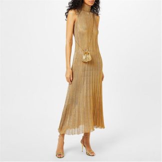 PRADA Rib Knit LamÉ Dress Women Oro F0056  for sale