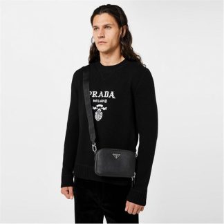 PRADA Saffiano Brique Bag Unisex Black  for sale