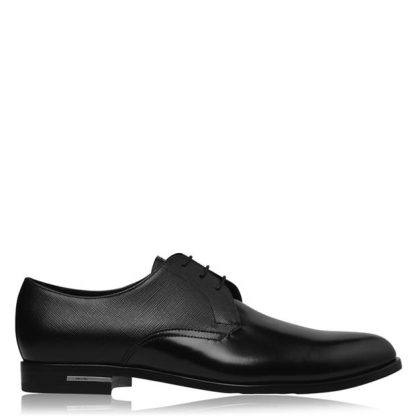 PRADA Saffiano Leather Derby Shoes Men Black F0002  for sale