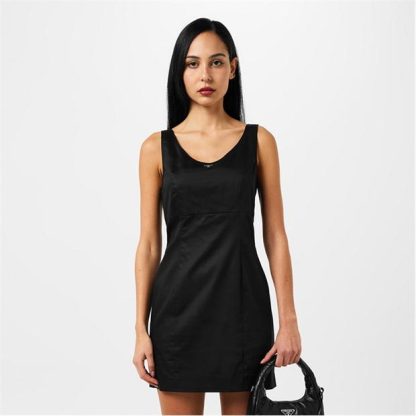 PRADA Satin Mini Dress Women Nero F0002  for sale