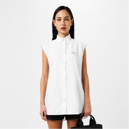 PRADA Short Sleeve Oxford Shirt Women Bianco  for sale