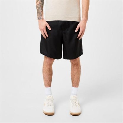 PRADA Silk Bermuda Logo Shorts Men Black  for sale