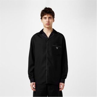 PRADA Silk Shirt Mens Men Black  for sale