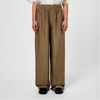 PRADA Silk Straight Trousers Women Oliva  for sale