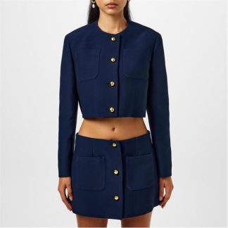 PRADA Single Breasted Cropped Jacket Women Bleu  for sale