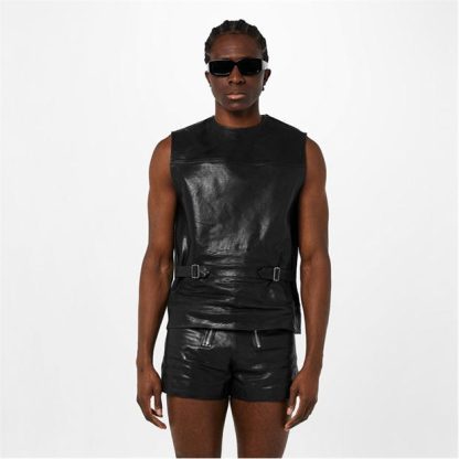 PRADA Sleeveless Vitello Jacket Men Nero F0002  for sale