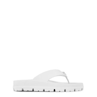 PRADA Soft Cage Vinyl Thong Sandals Women Flat Sandals Bianco for sale