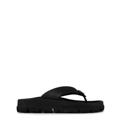 PRADA Soft Cage Vinyl Thong Sandals Women Flat Sandals Nero for sale