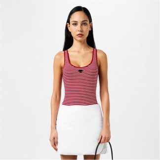 PRADA Striped Bodysuit Women Rosso Bianco  for sale