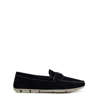 PRADA Suede Driving Loafers Men Loafers Navy for sale