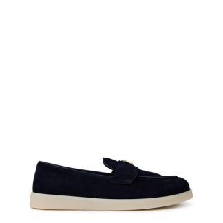 PRADA Suede Leather Loafers Women Loafers Bleu for sale