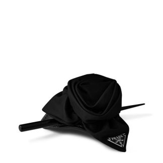 PRADA Tessuto Flower Hair Clip Women Nero F0002  for sale