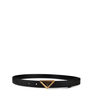 PRADA Triangle Button Belt Women Black  for sale