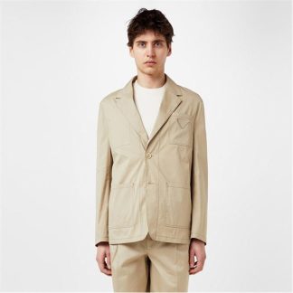 PRADA Triangle Patch Blazer Men Beige  for sale