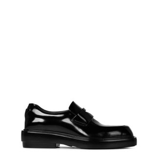 PRADA Triangle Patch Loafers Women Black  for sale