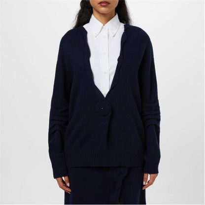 PRADA V-Neck Cardigan Women Bleu F0008  for sale