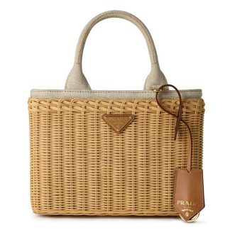 PRADA Wicker Tote Bag Women Naturale  for sale