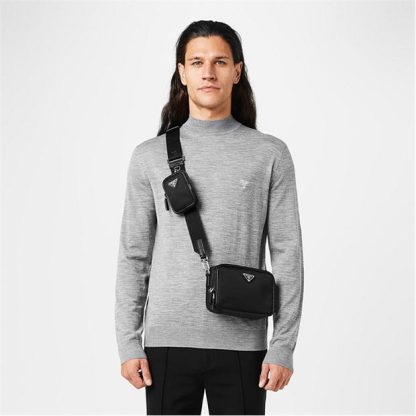 PRADA Wool Badge Jumper Men Ardesia  for sale