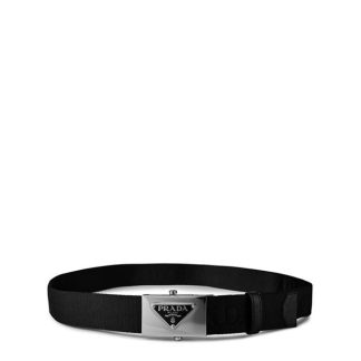 PRADA Woven Re-Nylon Belt Unisex Nero  for sale