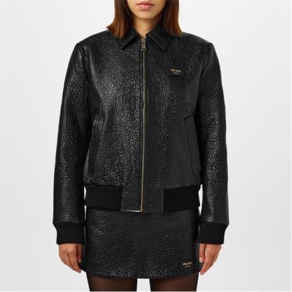 PRADA Zip Bomber Jacket Women Nero  for sale