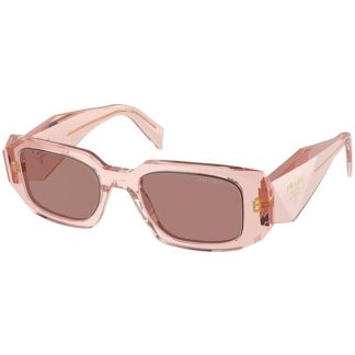 Prada Rectangular Sunglasses Womens Women Rectangle Sunglasses Peach/Brown for sale