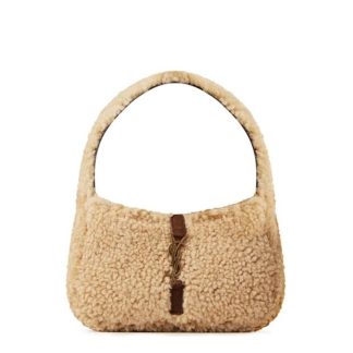 SAINT LAURENT 5 A 7 Shearling Mini Bag Women Nat Bge/Sigaro  for sale