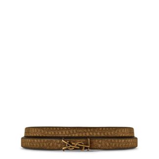 SAINT LAURENT Cassandre Double-Wrap Bracelet Women Dark Pistachio  for sale