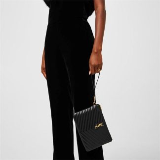 SAINT LAURENT Cassandre MattelassÉ Pouch Women Black/Gold  for sale