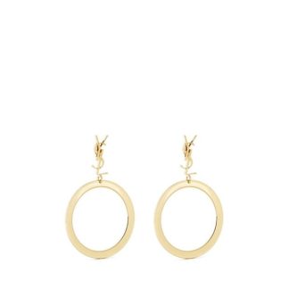 SAINT LAURENT Cassandre Pendant Hoop Earring Women Dore  for sale