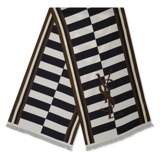 SAINT LAURENT Cassandre Scarf Unisex Off White  for sale