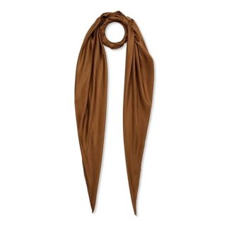 SAINT LAURENT Cassandre Silk Charmeuse Square Scarf Women Ochre  for sale