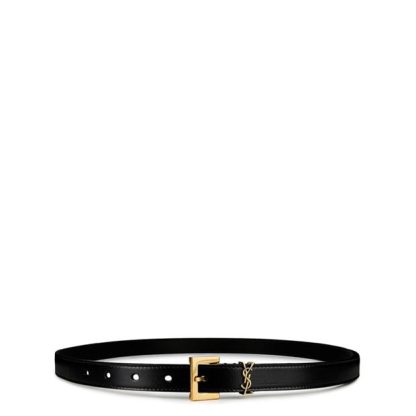 SAINT LAURENT Cassandre Thin Belt Women Black  for sale