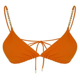 SAINT LAURENT Chain Triangle Bikini Top Women Orange  for sale