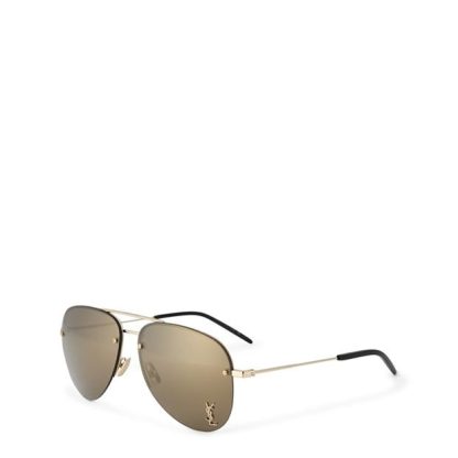 SAINT LAURENT Classic 11 M Aviators Unisex Aviator Sunglasses GOLD for sale