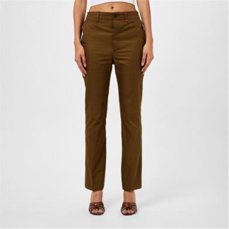 SAINT LAURENT Cotton Twill Trouser Women Rouge Fonce  for sale