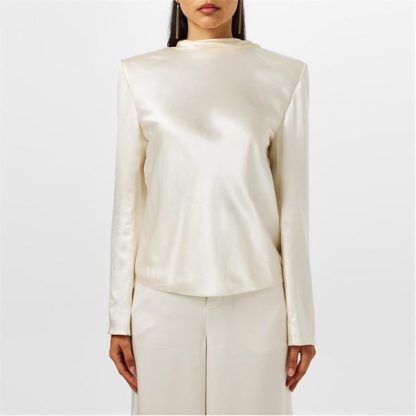 SAINT LAURENT Cowl-Back Blouse In Satin Crepe Women Craie  for sale