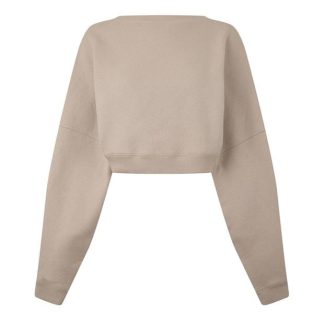 SAINT LAURENT Cropped Fleece Sweatshirt Women Poudre  for sale