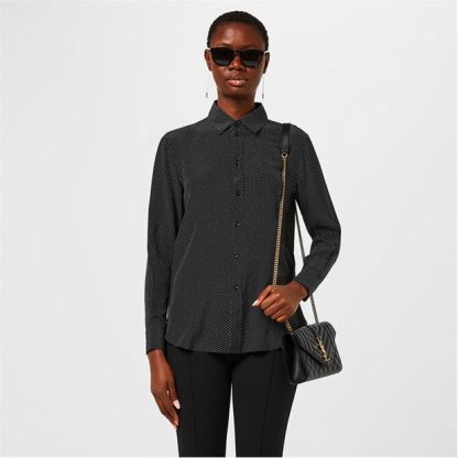 SAINT LAURENT Dotted Shirt Women Black 1000  for sale