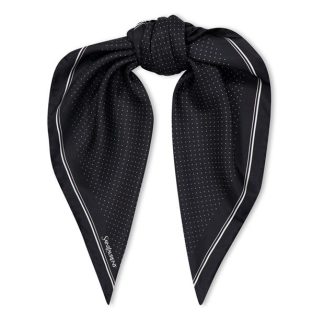 SAINT LAURENT Dotted Silk Twill Bandana Women Black Ivory  for sale