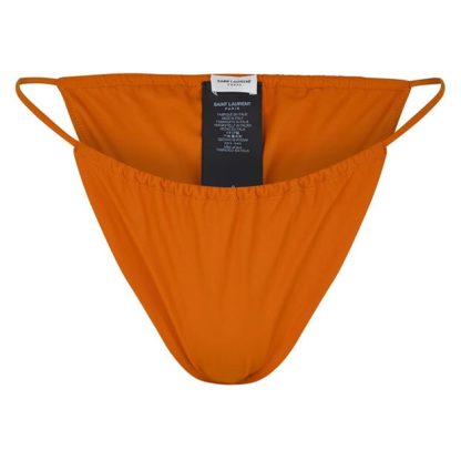 SAINT LAURENT Drawstring Tanga Bikini Bottoms Women Orange  for sale