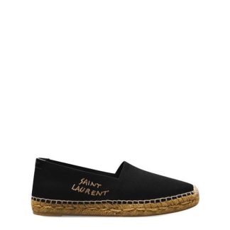 SAINT LAURENT Embroidered Espadrilles In Canvas Women Espadrilles Black/Black1000 for sale