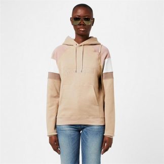 SAINT LAURENT Embroidered Raglan Hoodie Women Nude/Rose  for sale