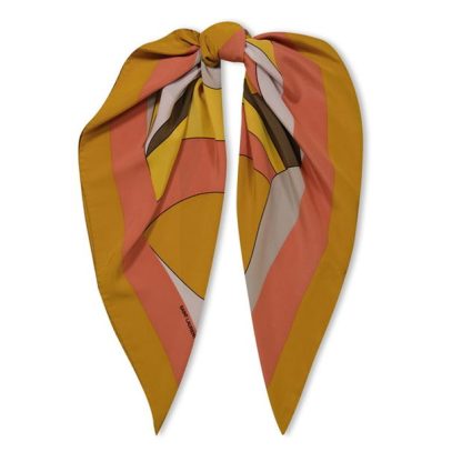 SAINT LAURENT Flower Print Scarf Women Tangerine/Multi  for sale