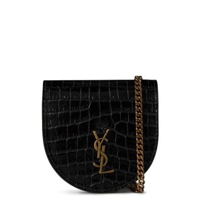 SAINT LAURENT Le K Baby Satchel Women Black Croc 1000  for sale