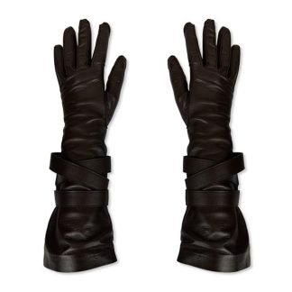 SAINT LAURENT Leather Aviator Gloves Women Brown  for sale