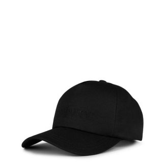 SAINT LAURENT Logo Embroidered Cap Men Baseball Caps Black for sale