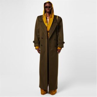 SAINT LAURENT Long Coat Women Kaki  for sale