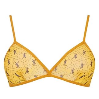 SAINT LAURENT Monogram Bralette Women Unlined Bralettes Jaune 7463 for sale