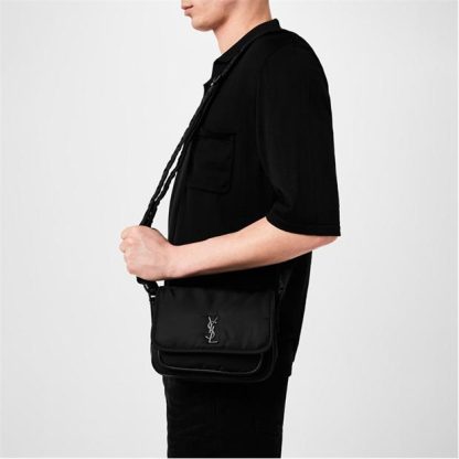 SAINT LAURENT Niki Small Nylon Messenger Bag Unisex Black  for sale