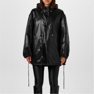 SAINT LAURENT Nylon Half-Zip Anorak With Quilted Cassandre Logo Women Noir  for sale